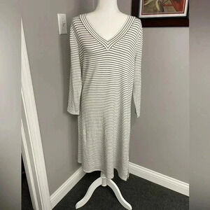 Daily Ritual Black and White Stripe Maxi Dress NEW with tags Size XL